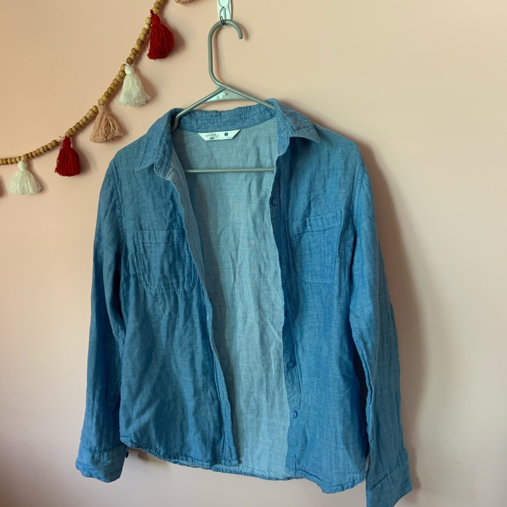 Lee Button Down Blue Top